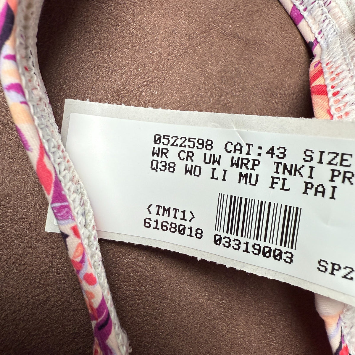 Lands' End Women's 4, 2-8 LONG Underwire Wrap Tankini Top Wood Lily Multi Floral