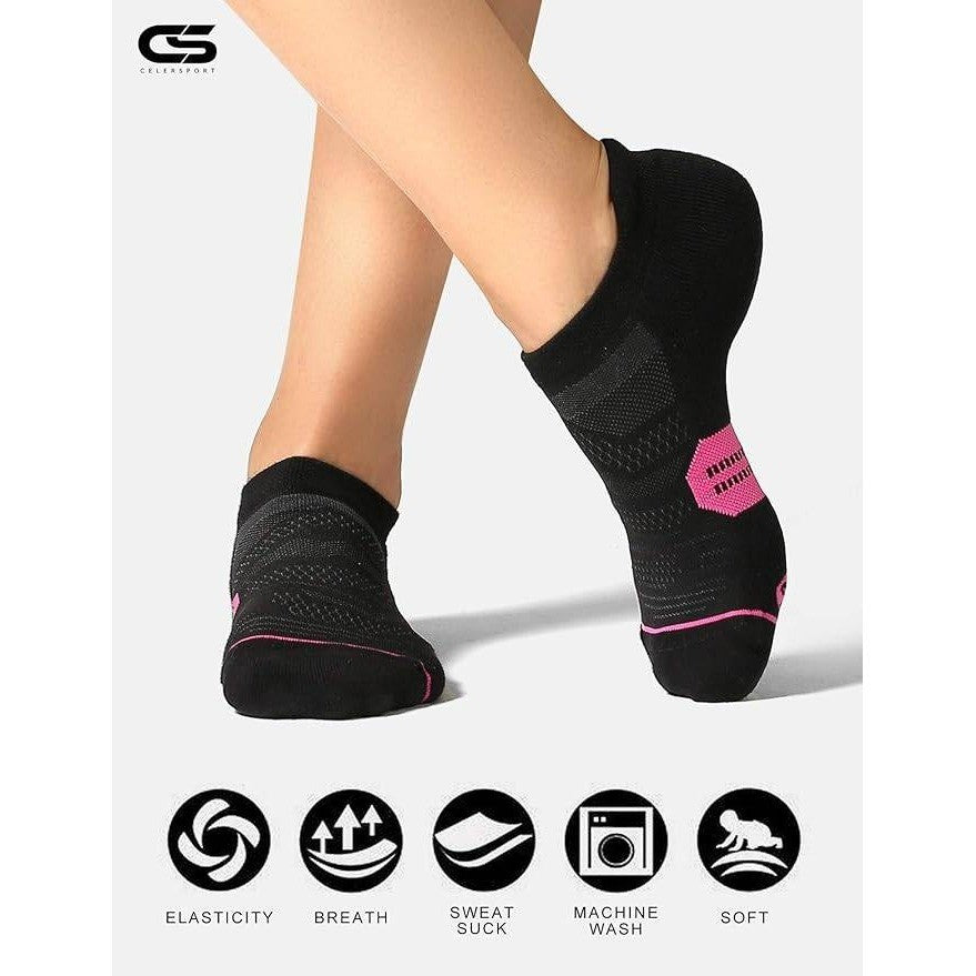 MSRP $23 CS CELERSPORT 6 Pack Women's S Ankle Running Socks Cushioned Low Cut