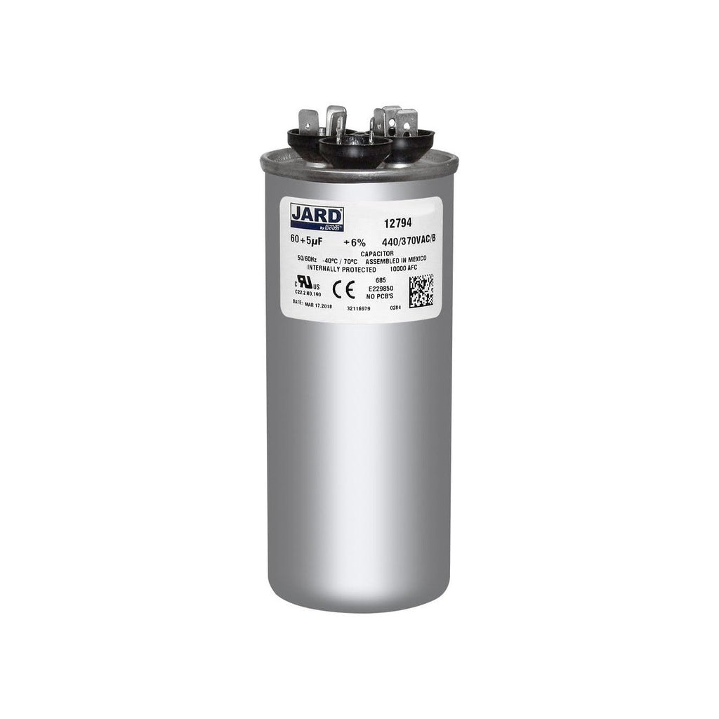 MARS 12794 Motor Dual Run Capacitor with Round 60 + 5 uf MFD 440V
