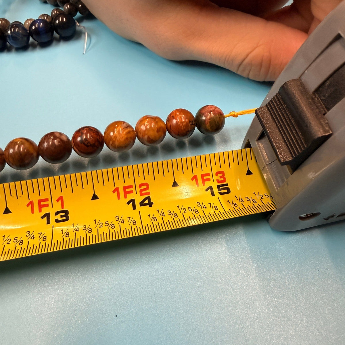 Set of 10 Natural Gemstone Round Beads Strands 15" Sizes 6,8,10 mm 14oz №B22