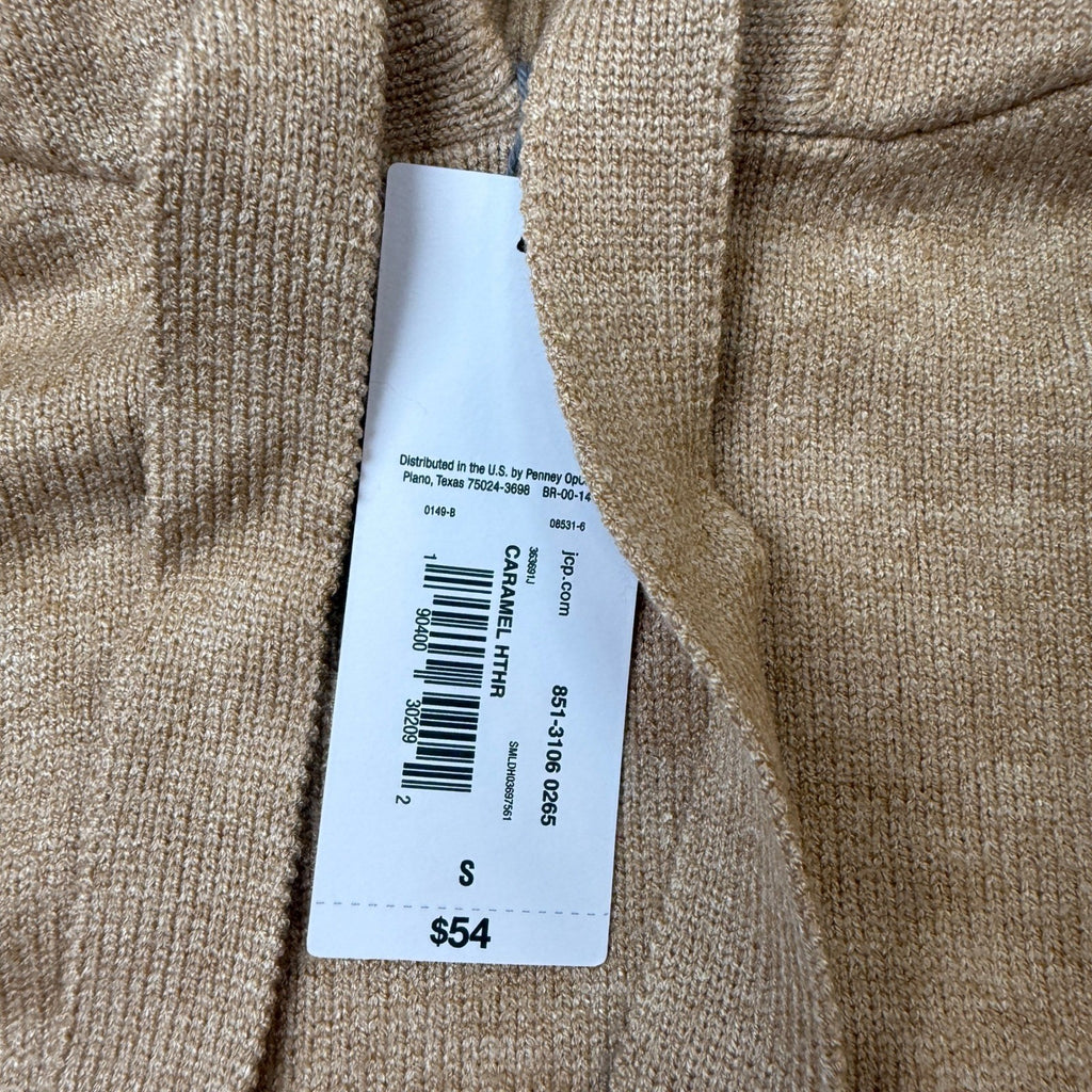 MSRP $54 Liz Claiborne Womens S Caramel Heather Striped Hooded Pullover Sweater