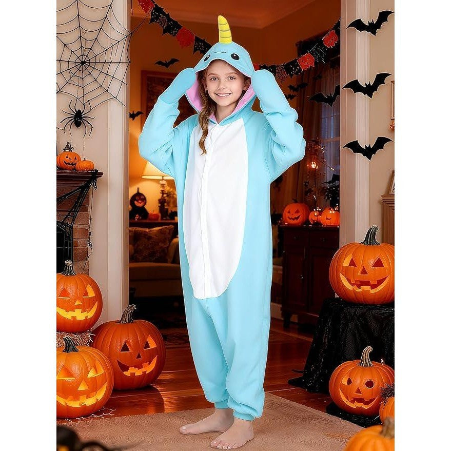 MSRP $45 Unpifolov Kids XS (fit height 4'3"-4'9") Narwhal Cosplay Costume Unisex