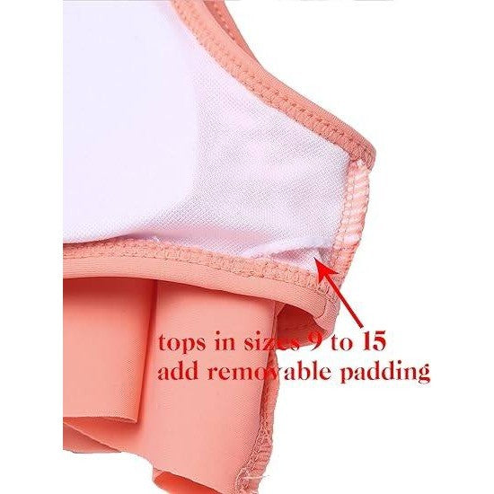 MSRP $28 Arshiner Girls 11-12Y Swimsuit Two Pieces Bikini Set Ruffle Bathing Su