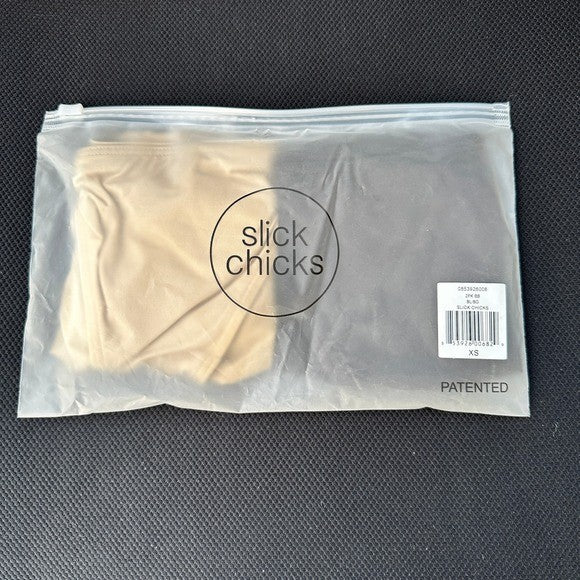 Set of 2 Women's Black/Beige Sz XS Slick Chicks Hi-Cut Brief Panties