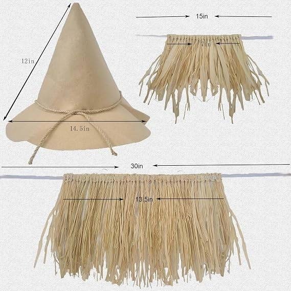 Set of 4 Yountor Halloween Scarecrow Costume for Women, Men, Girls & Boys