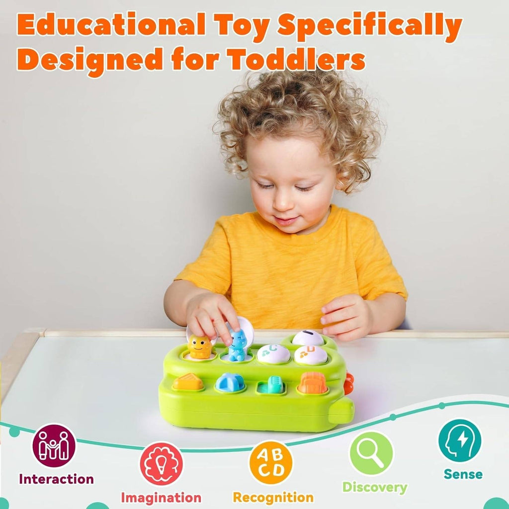 Cause and Effect Pop Up Green Dinosaur Land Baby Toy 12m+ Sensory Early Learnin