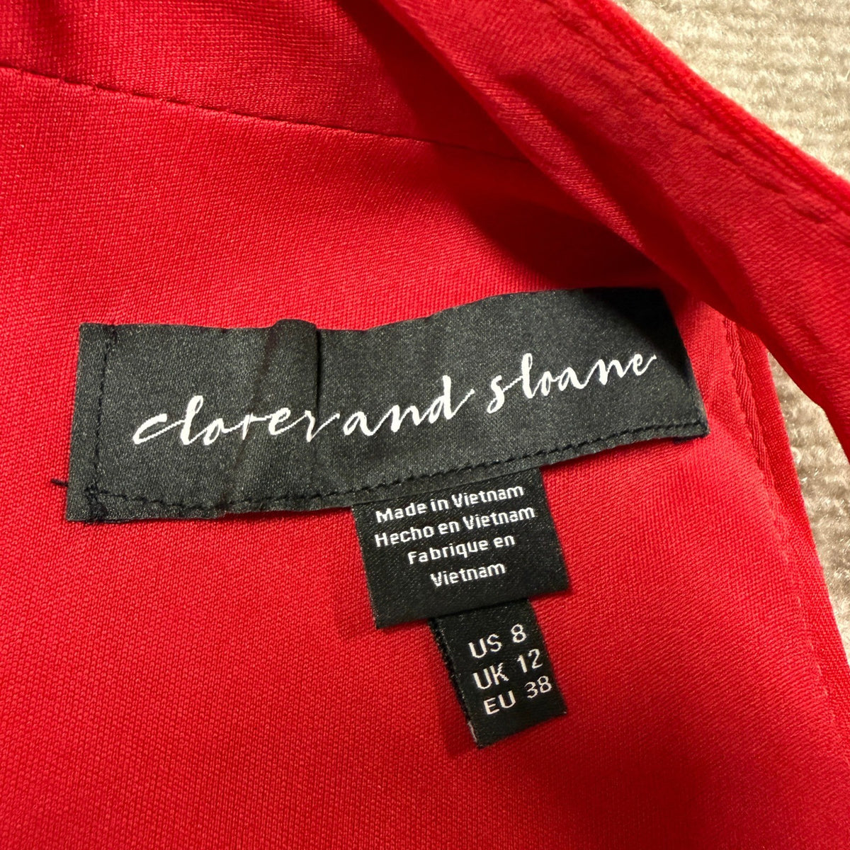 MSRP $89 Clover and Sloane Womens 8 Red Midi Dress Sleeveless Side Slit Bow Wais