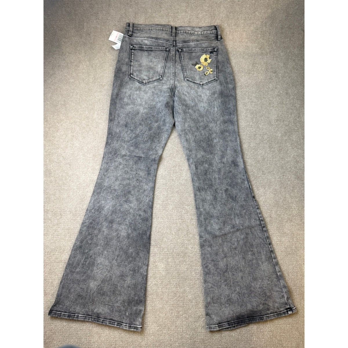 MSRP $70 Jessica Simpson Womens 10 Mesa Hollywood High-Rise Flare Jeans w/ Flora