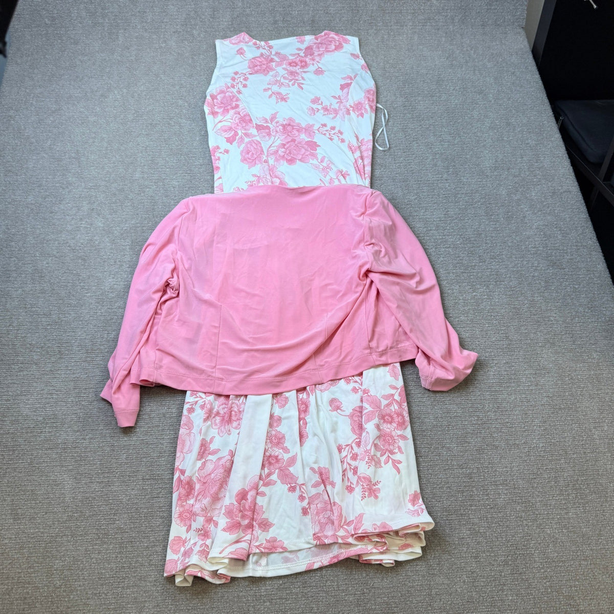 MSRP $84 Danny & Nicole Womens S Rose Ivory Floral 2 Piece Midi Jacket Dress