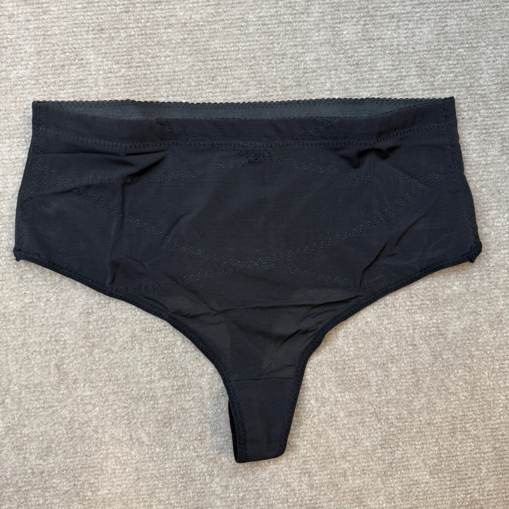 SIMIYA Women's 2XL Black Tummy Control Firm Stomach Shapewear Thong Underwear