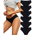 ALL OF SHE 6 Pack Women's S Underwear Cotton Hipster Sexy Cheeky Panties Black