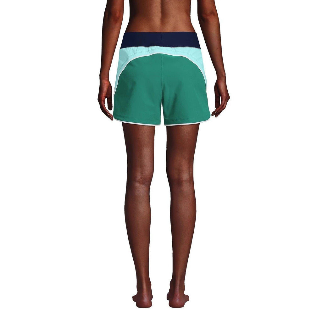 Lands' End Women's 14 LONG 5" Quick Dry Swim Cover-up Shorts Elastic Waist Boar