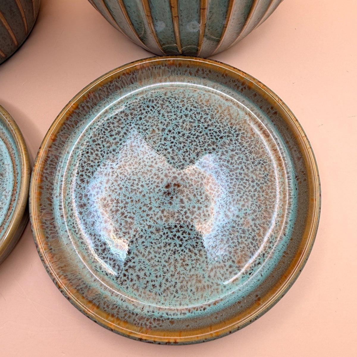 Set of 2 Oairse Ceramic Bluish Grey Pots for Indoor Plants, 4.9 + 5.7 Inch With