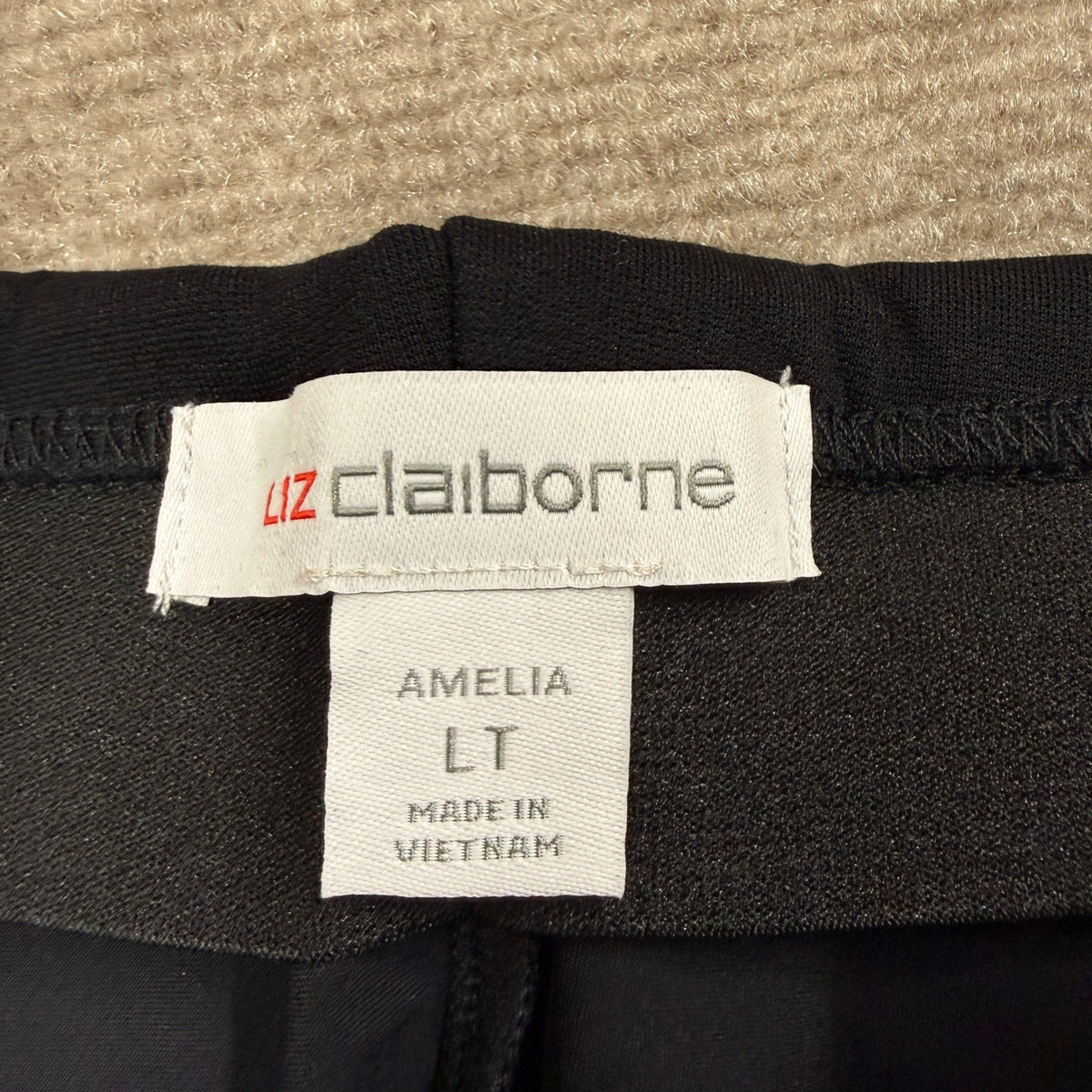 NWT Liz Claiborne Amelia Ponte Women's L Tall Black Straight Pull-On Pant