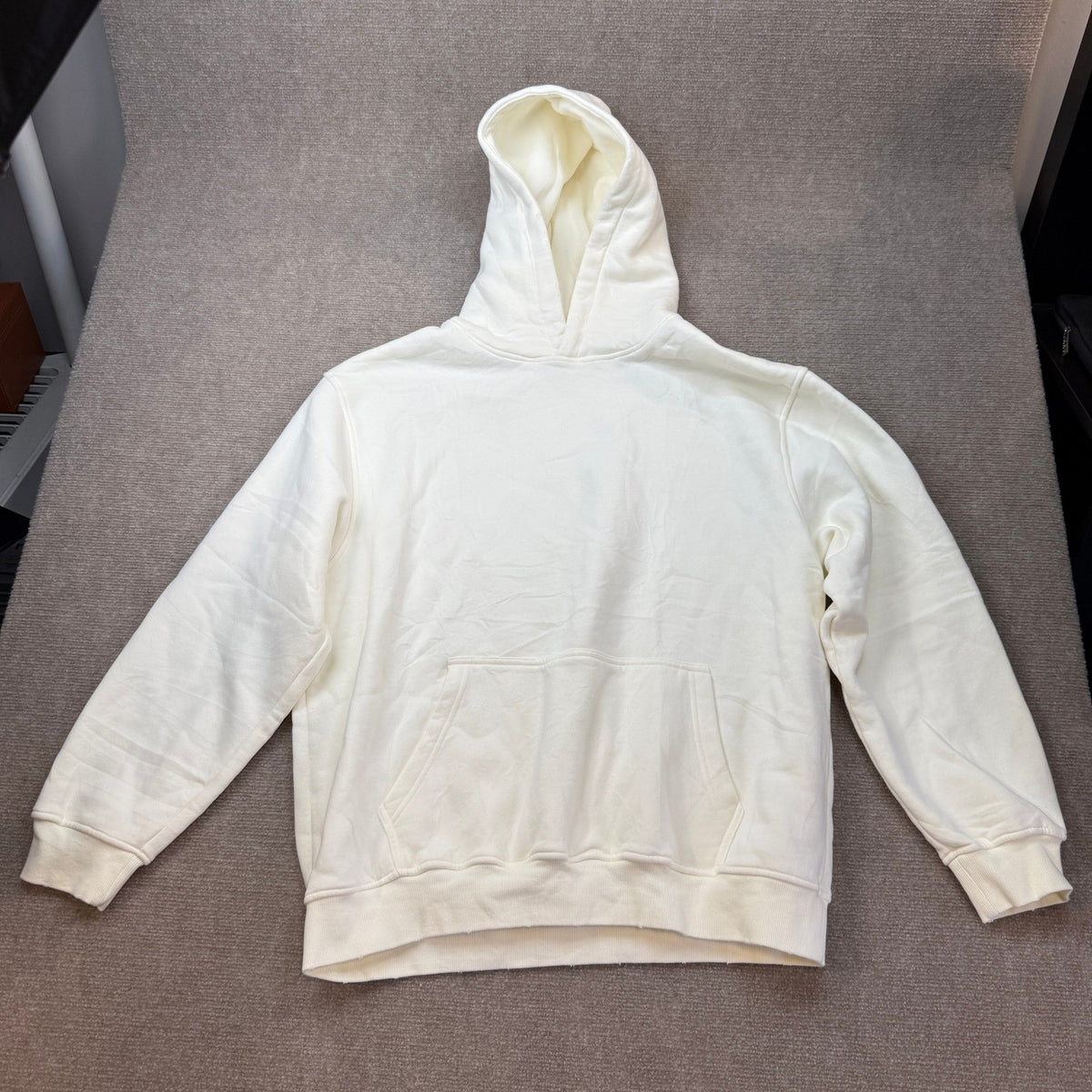 MSRP $70 FAIABLE Women's M White Oversized Acid Wash Hoodie Unisex Heavyweight