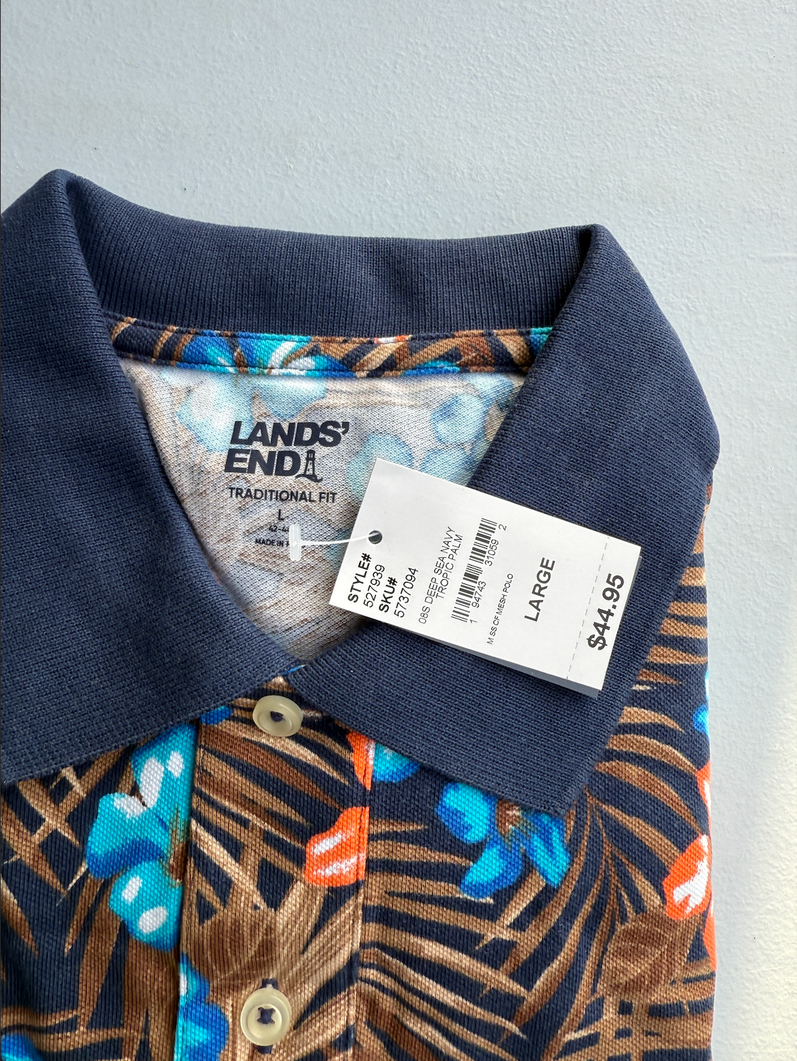 2 Pack Lands' End Polo Mens Large Traditional Fit Cotton Brand New