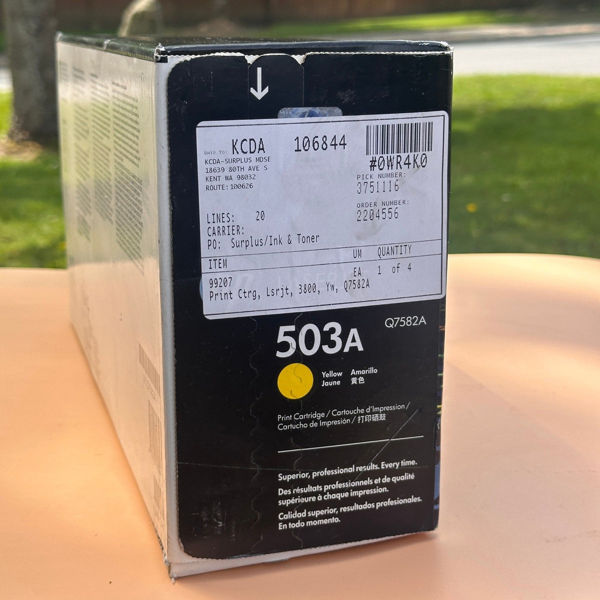 HP 503A Yellow Toner Cartridge Q7582A Sealed for LaserJet CP3505, 3800