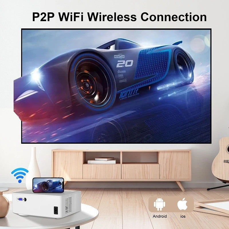 VISULAPEX Projector 65000 Lumens 4K 1080P FHD 5G WiFi Bluetooth Video Home Theat