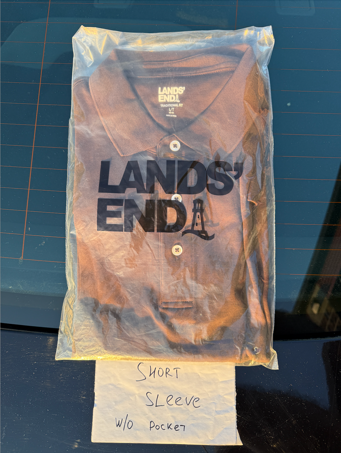 Lands' End Mens S-XL/T Short Sleeve Polo Shirt 100% Cotton Rich Coffee Regular/T