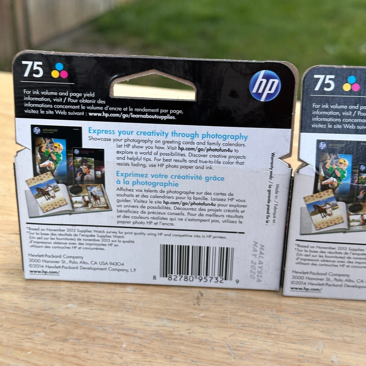 Set of 2 HP 75 Tri-Color CB337WN Original Ink Cartridge EXP 05/2020