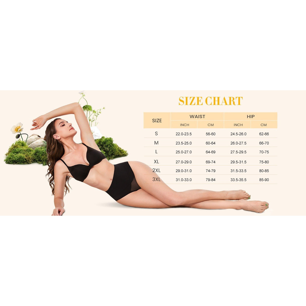 SIMIYA Women's 2XL Black Tummy Control Firm Stomach Shapewear Thong Underwear
