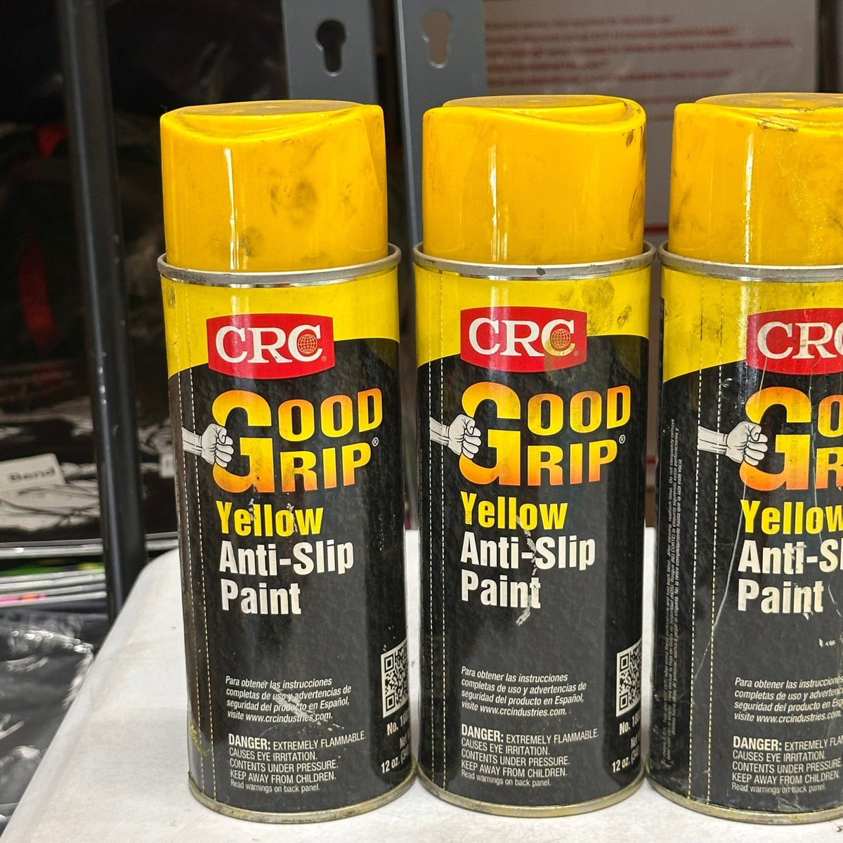 Lot of 4 CRC 18025 Good Grip Yellow Anti-Slip Paint 12 Oz