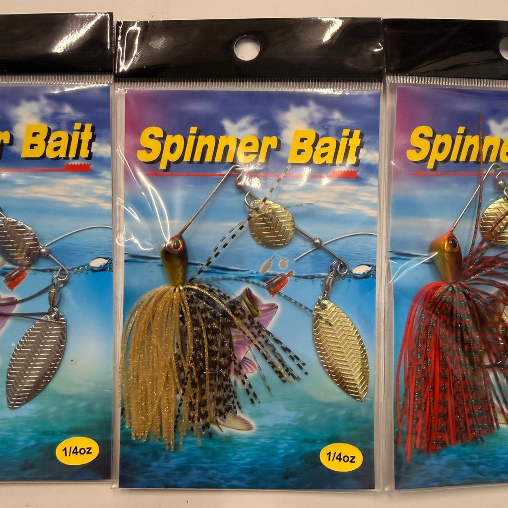 Set of 3 Double Willow Spinnerbait Bass Wire Bait 1/4 oz Fishing Lures