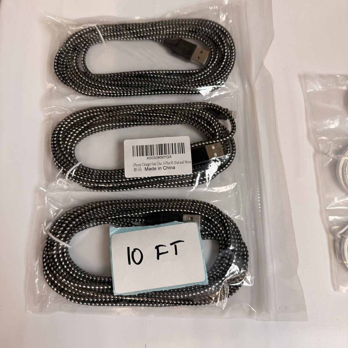 Lot of 8 Mixed USB-A & USB-C to Lightning Fast Charging Cables 3ft 6ft 10ft