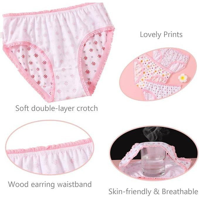 Hbhpov 12pcs Toddler Girls' 3-4T Cotton Panties Baby Soft Assorted Briefs Under