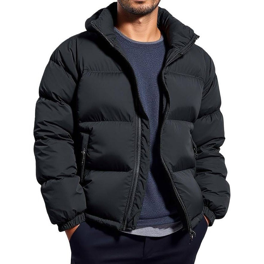 MSRP $59 ceauros Men's L Puffer Jacket Thickened Winter Coat Warm Stand Collar