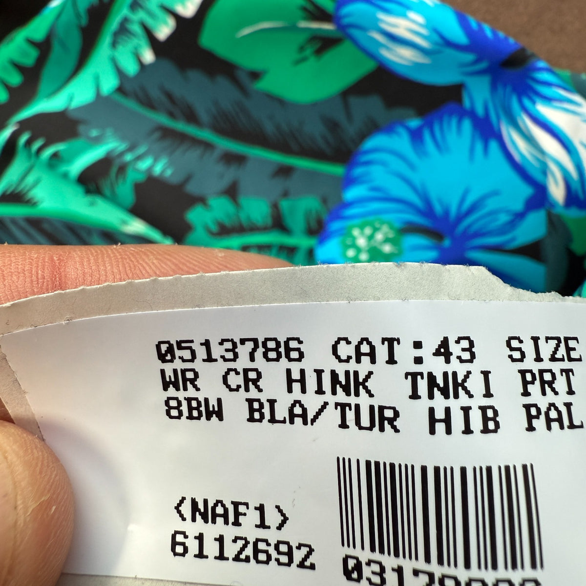 Lands' End Women's 4, 2-4 LONG Floral Print High Neck Swimwear Tankini Top Chlor