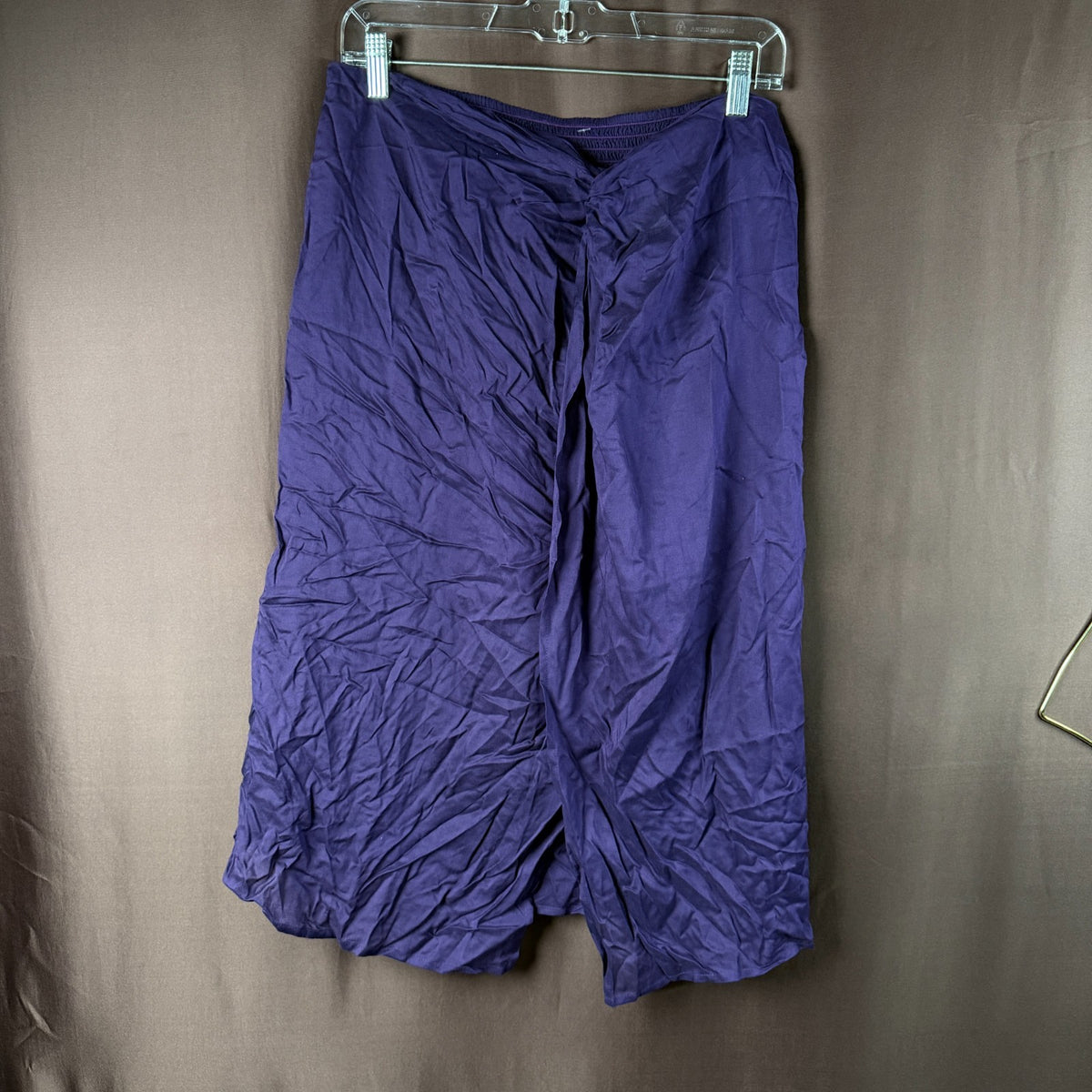 Lands' End Women's 1X, L-1X LONG Blackberry Twist Front Knee Length Swim Skirt