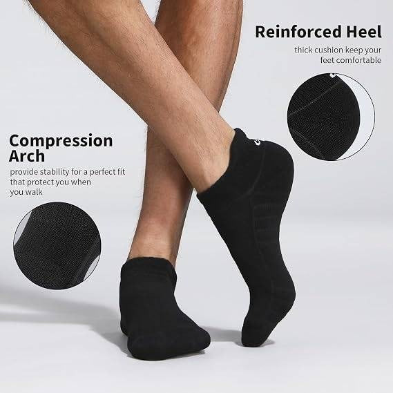 Set of 6 MSRP $20 Lapulas Men's & Women's M Black Athletic Running Ankle Socks
