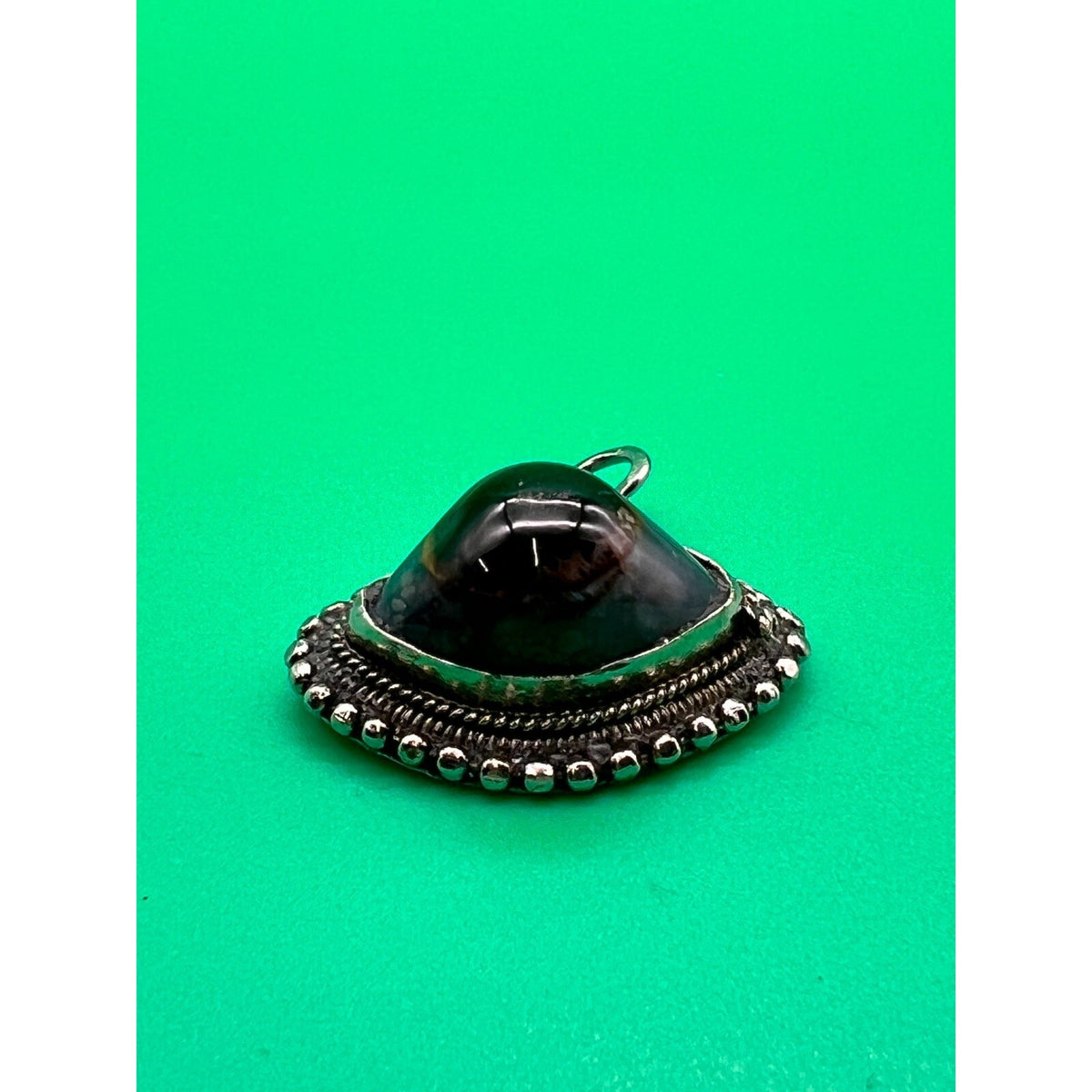 Vintage Natural Black Stone Pendant Jewelry
