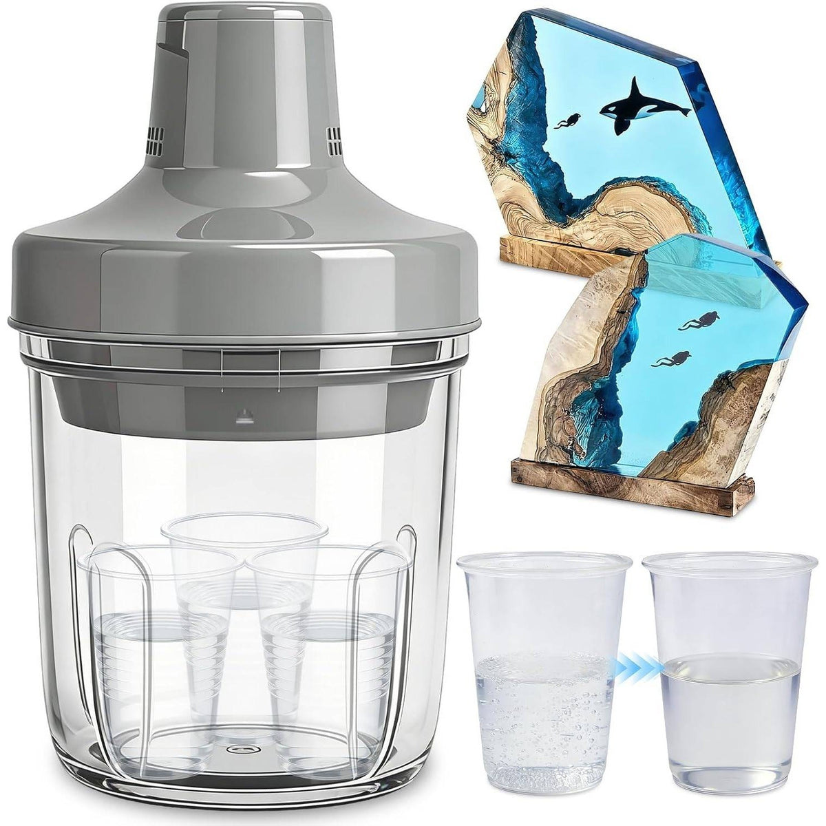 Resin Bubble Remover Vacuum Chamber 3.4L Gray 96kPa High Pressure for Epoxy R