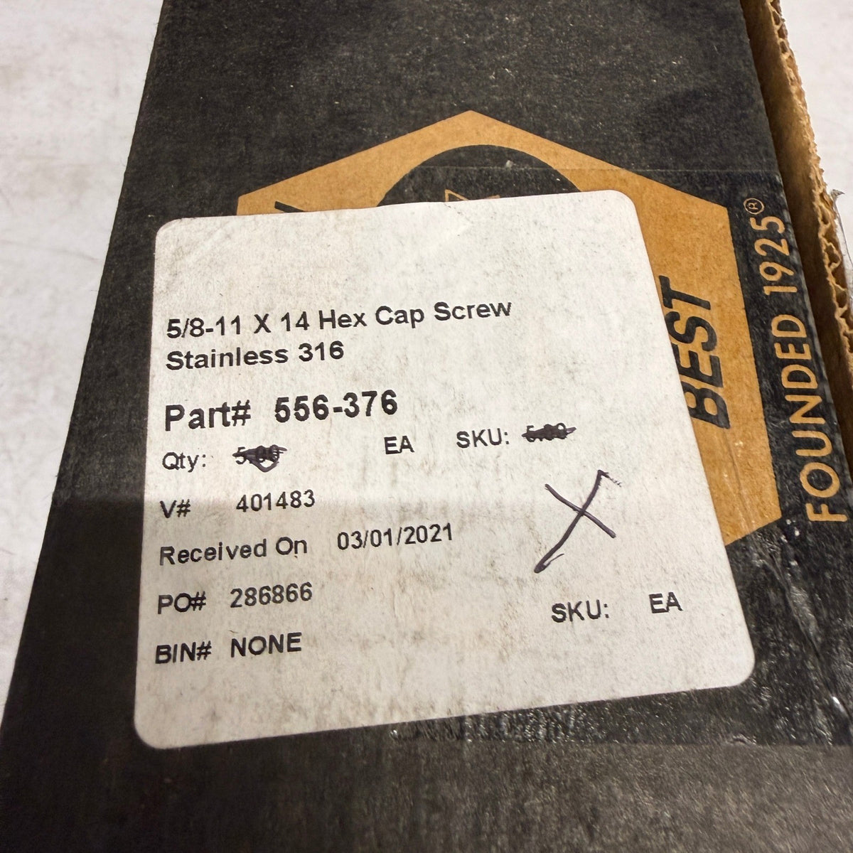 Pack of 4 Brighton Best 5/8-11 x 14" Hex Cap Screws Bolts Stainless Steel 316 6"