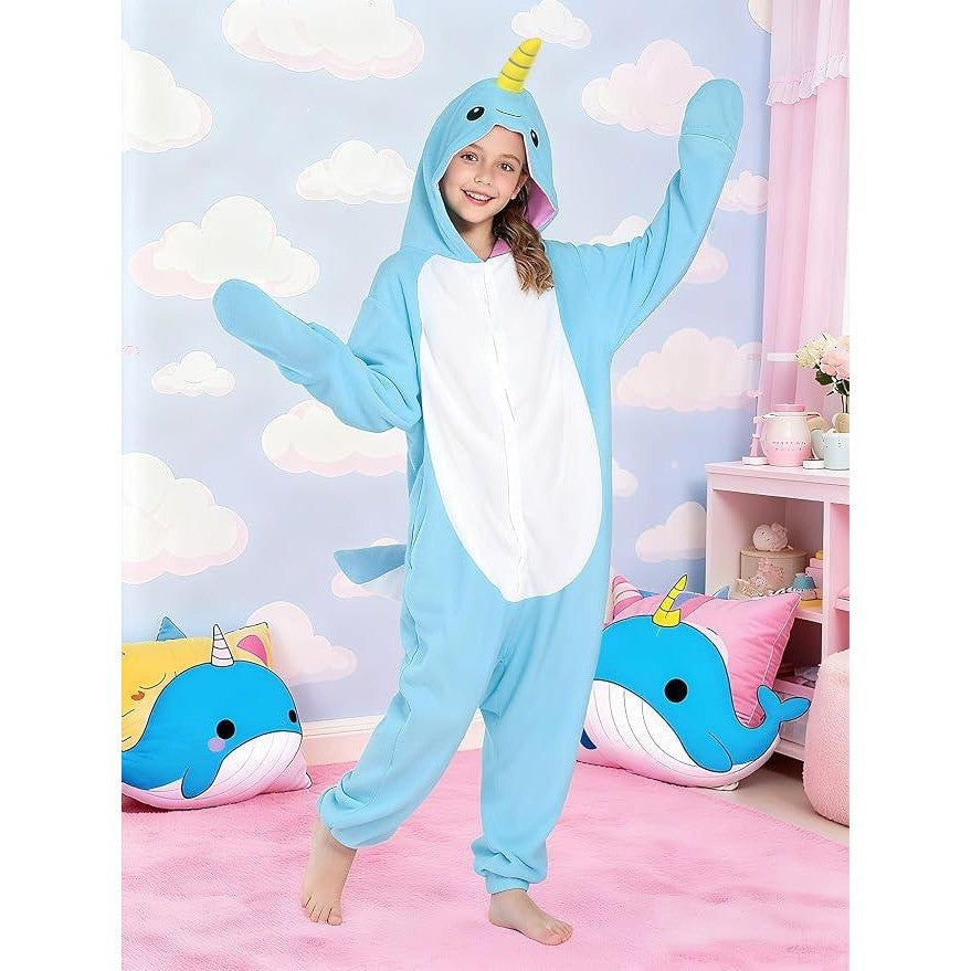 MSRP $45 Unpifolov Kids XS (fit height 4'3"-4'9") Narwhal Cosplay Costume Unisex
