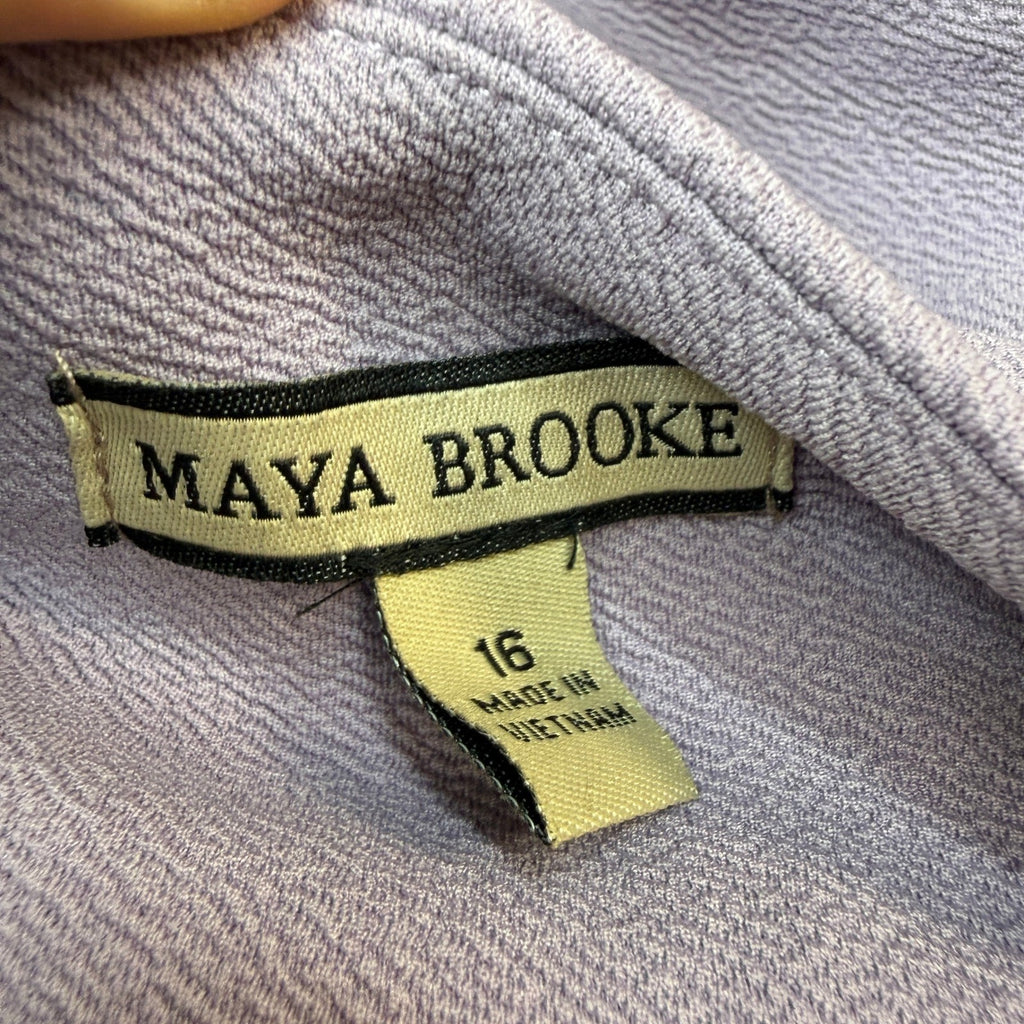 MSRP $94 Maya Brooke Womens 16 Lavender White 2 Piece Jacket Dress
