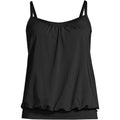 Lands' End Women's 4-8, 2-10 LONG Black Blouson Tankini Swimsuit Top Chlorine