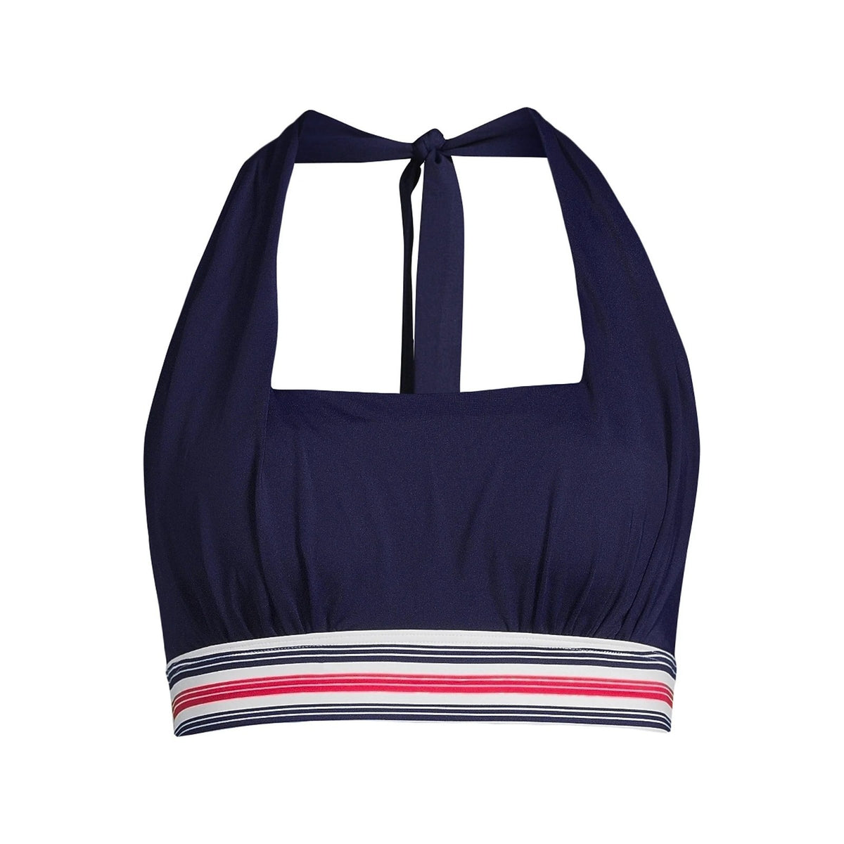 Lands' End Women's L, L LONG Square Neck Halter Bikini Swimsuit Top Chlorine Res