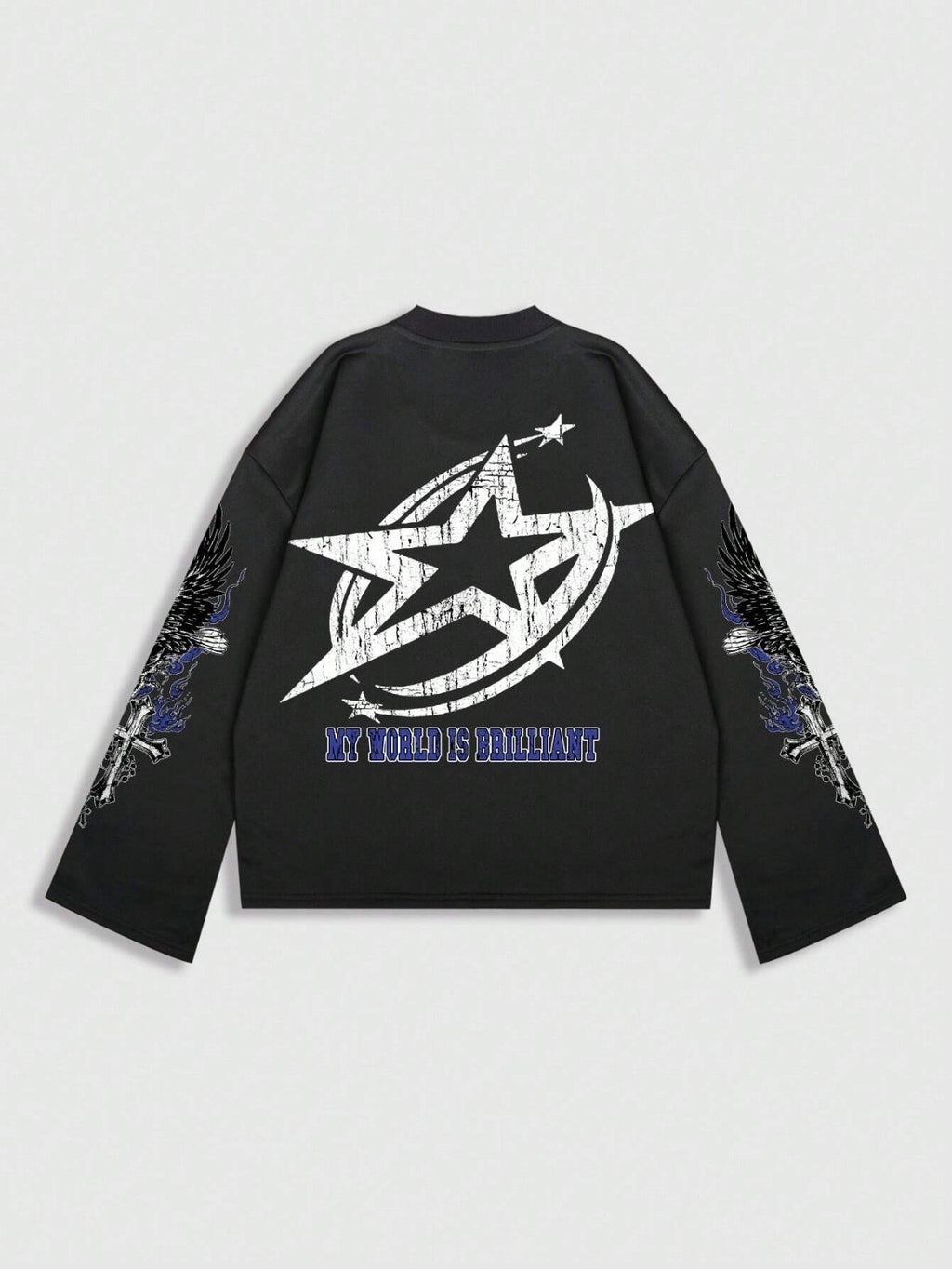 Romwe Street Life Men's S Casual Graphic Print Pullover Hoodie Black, Suitable