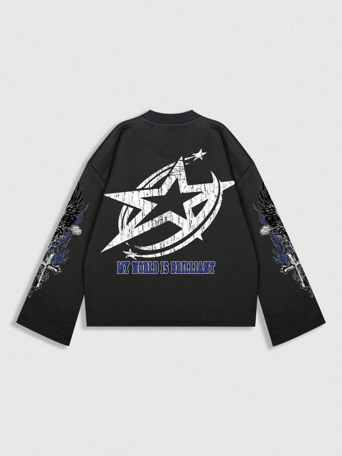 Romwe Street Life Men's S Casual Graphic Print Pullover Hoodie Black, Suitable