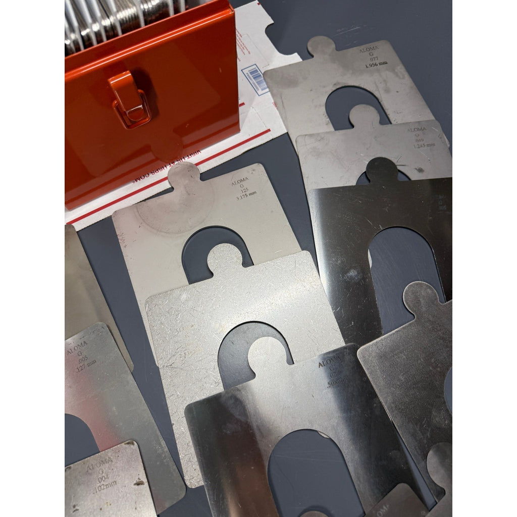 Aloma 113 Pcs G Shim Set 6x6" For Use Up To 2 1/4" Bolt Size 97235K87 INCOMPLETE