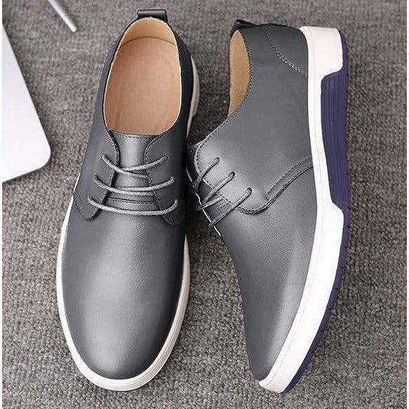 Santimon Men's US 6.5 Grey Casual Derby Lace Up Fashion Sneakers Shoes