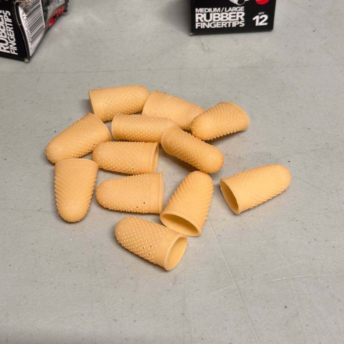 12 Packs of 12 Acco Rubber Finger Tips Size 12 M/L 11/16" Base Diameter, Nubbed
