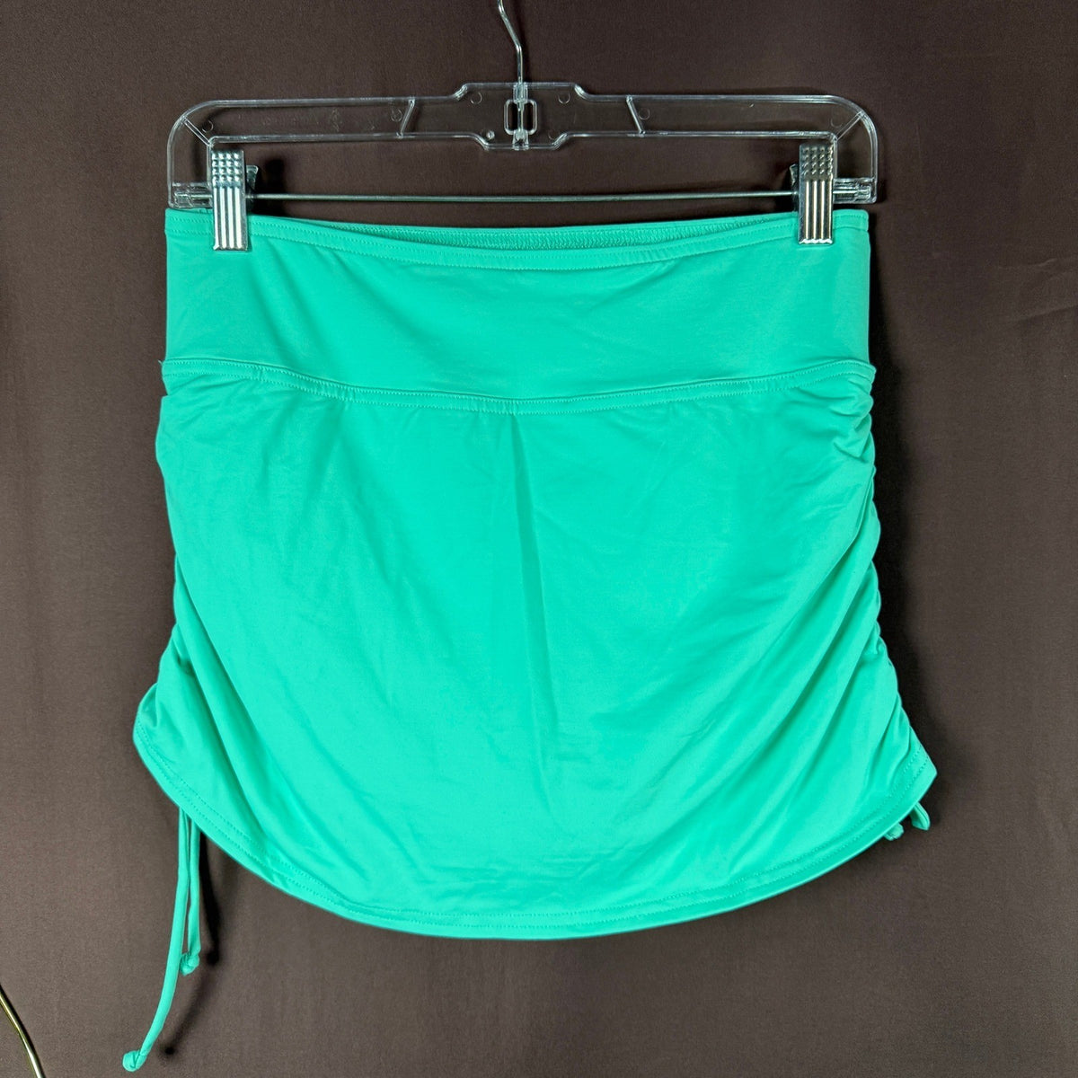 Lands' End Women's 2 Tummy Control UPF 50 Ruched-Side Swim Skirt Island Aqua