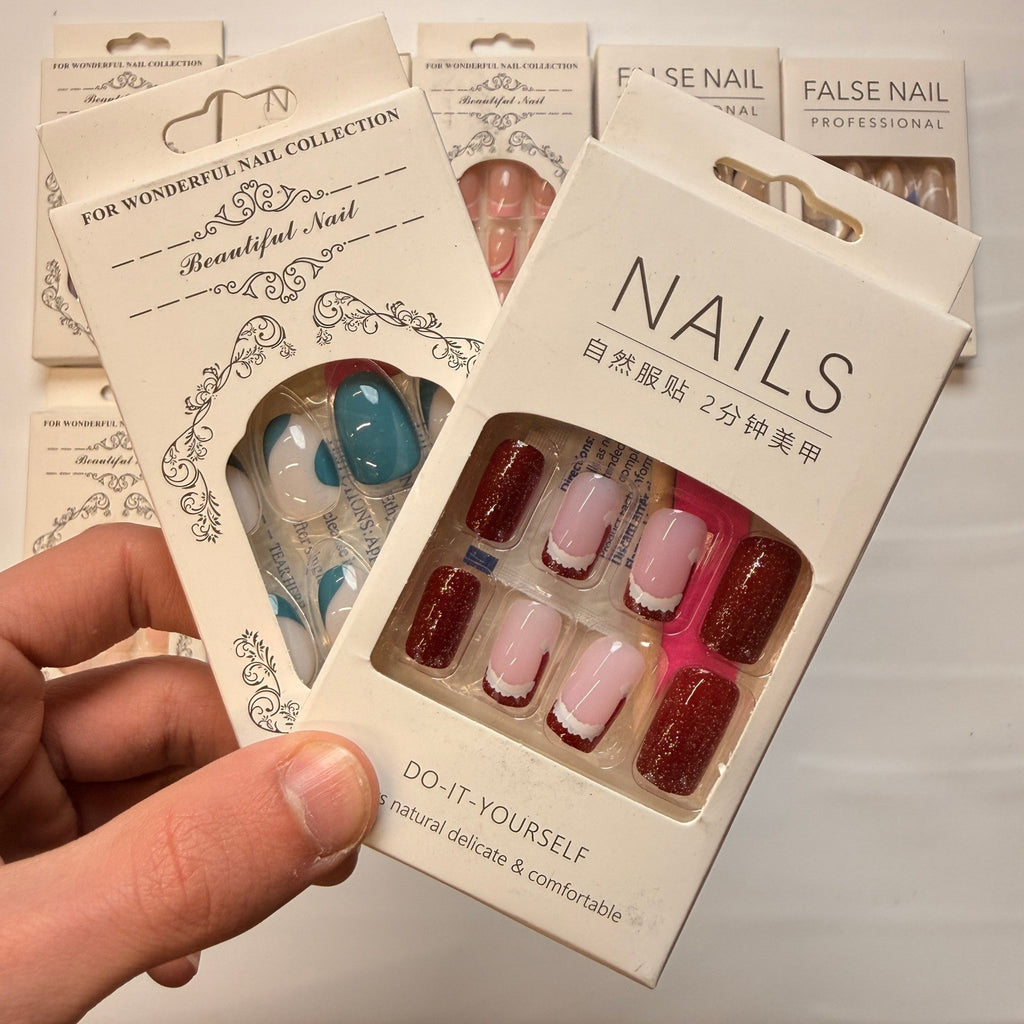 Lot of 10 Pack of 24 New False Press On Nails Assorted Designs and Colors №N3