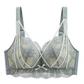 Women’s Plus Size 38-44/85-100 C-D Grey Floral Lace Wireless Bra, Full Coverage,