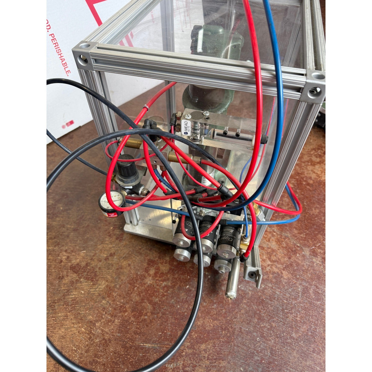 GT Development Pneumatic Benchtop Press Bimba Cylinder Clippard Safety Enclosure