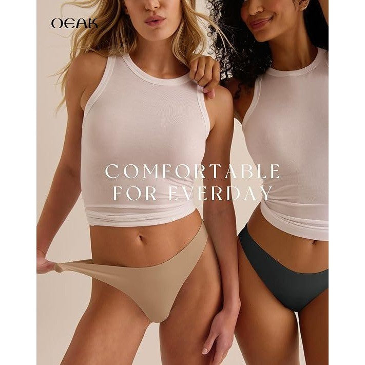 OEAK Women's Skin Nude S Seamless Thongs No Show Invisible Underwear G-String